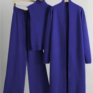 Vibrant Blue Three-Piece Set